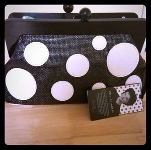 Lulu Guiness polka dot clutch